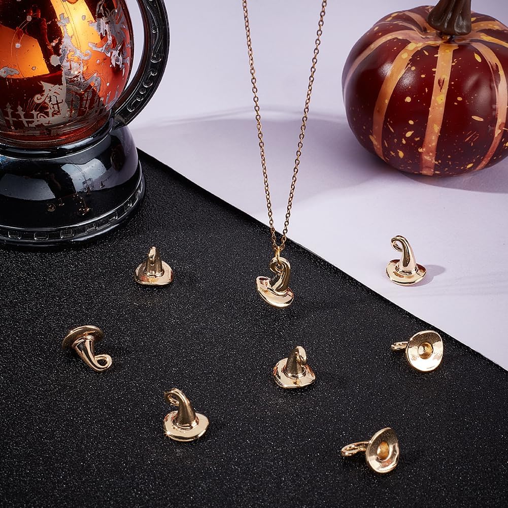 Beebeecraft 1 Box Real 18K Gold Plated Halloween Charms Bulk Pendants Dangle Charm for Jewelry Making Earrings Bracelets Necklace Keychains DIY Crafts