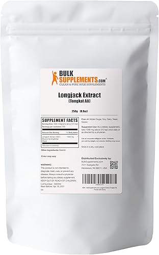 BulkSupplements. com Longjack Extracto en polvo Tongkat Ali Tongkat Ali para hombres Longjack Tongkat Ali Eurycoma Longifolia Libido Support