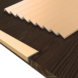 10-Pack 12 Inch Peel and Stick Aluminum Tile Trim, Decorative Kitchen Backsplash Trim Edge, Self Adhesive Tile Liner, Tile Edge Trim, Aluminum Corner Trim (Matte Gold (10 Pack x 12 inch))