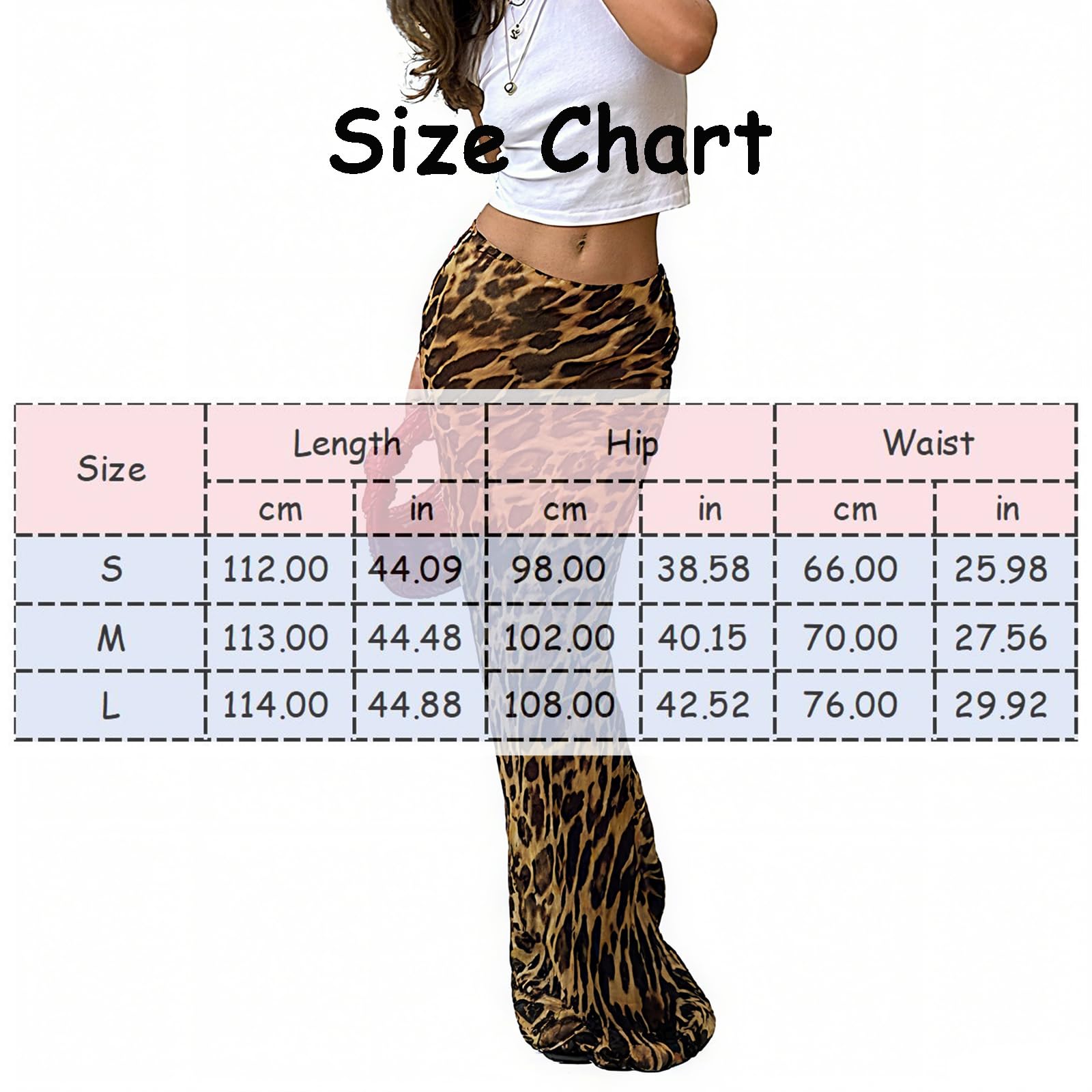 Jupe Longue À Imprimé Léopard Pour Femme Sexy Élastique Taille Basse Coupe Slim Décontractée Endance Style Y2k Longue Queue De Poisson
