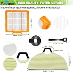 RV2620WDCA Pièces de rechange pour requin RV2610WA AV2610WA RV2620WA RV2610WD RV2410WD RV2620WD Kit de filtre pour brosses Mop avec requin AI Ultra 2-in-1 Aspirateur robot, 4 Des tampons, 2 HEPA Filtres, 6 Brosses latérales