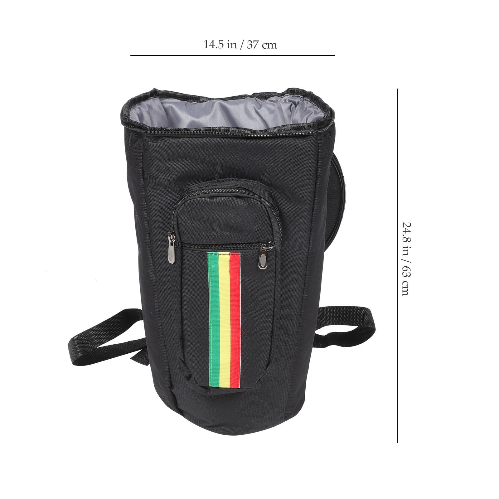 Borsa Porta-tamburi Africani 8-12 Pollici, Custodia | Oxford Cloth Nero, Tracolle a Spalla e Schiena, per Trasporto Comodo in Varie Occasioni