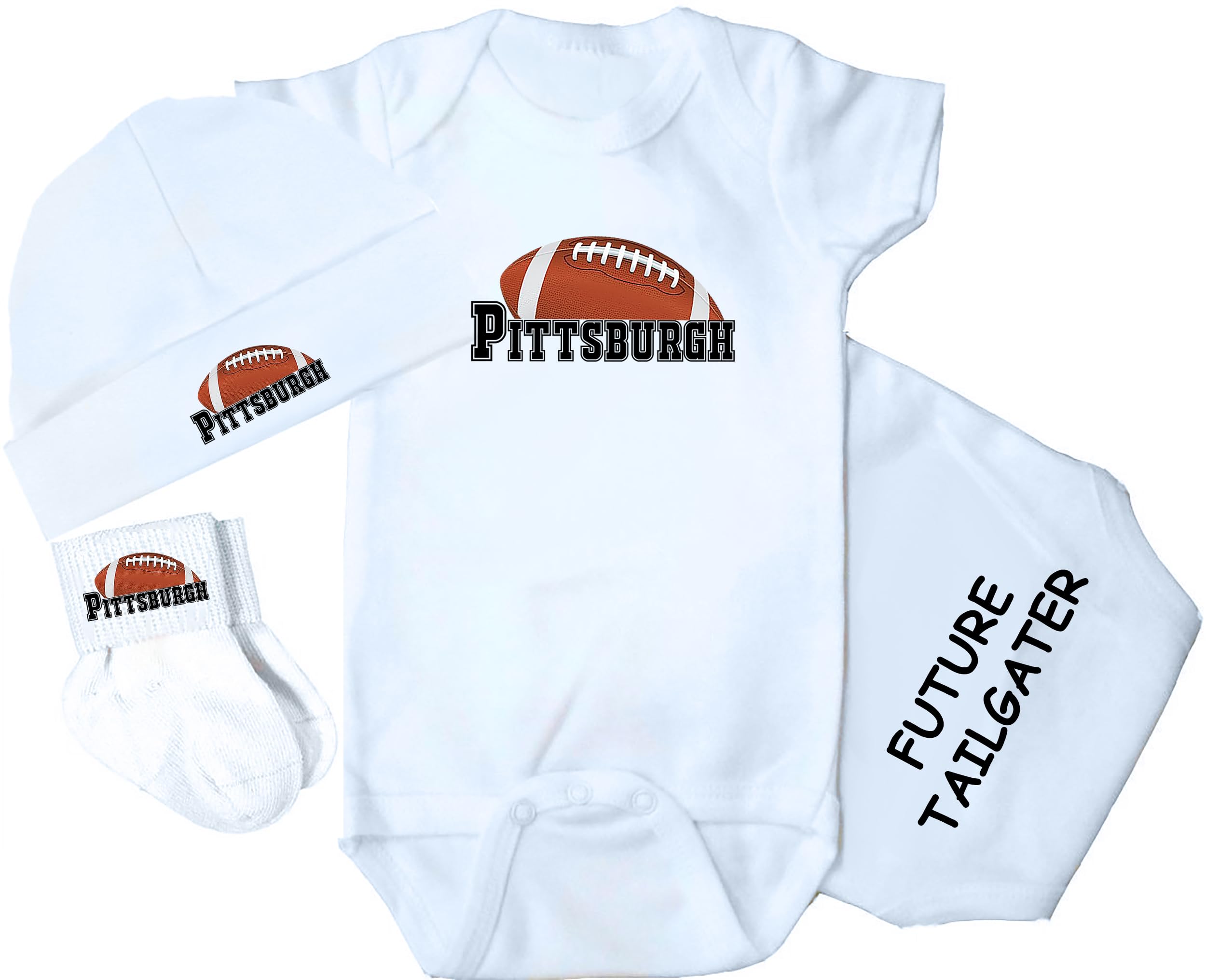 Future Tailgater 3 Piece Baby Clothing Set for Pittsburgh Football Fans