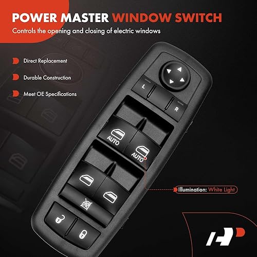 Miniatura 3 de A-Premium Master - Interruptor eléctrico de ventana compatible con Chrysler 300 2015-2022, Pacifica 2017-2022 y Dodge Charger 2015-2021, lado