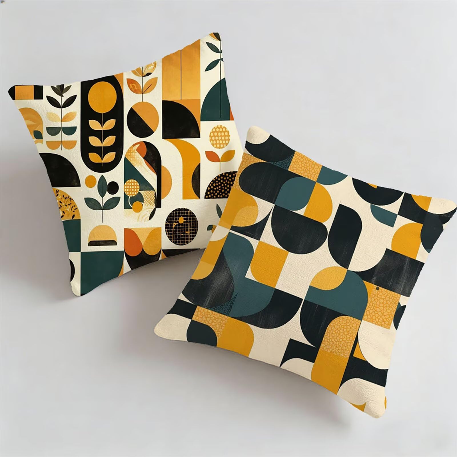 Housse coussin extérieur imperméable 45x45cm orange style bohème pour terrasse