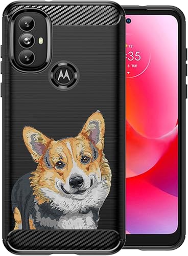 CasesOnDeck - Funda de diseño de perro compatible con Motorola Moto G Power (2022) G Power 2022 - Funda delgada de TPU flexible con textura de