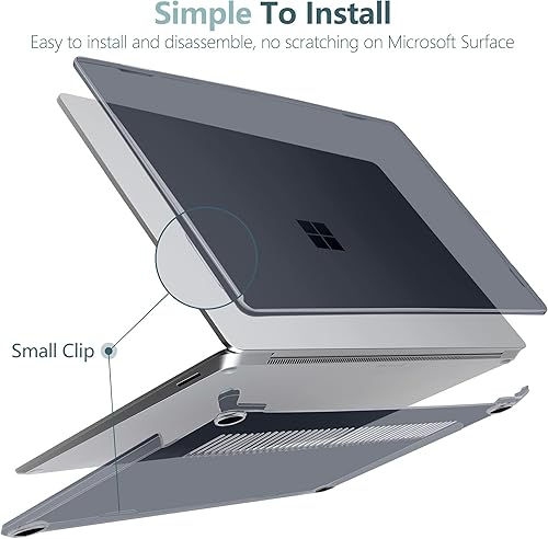 Miniatura 4 de TWOLSKOO Funda para portátil Microsoft Surface de 13.5" 543 con reposamanos de metal modelo 19511868, carcasa rígida de plástico protector y
