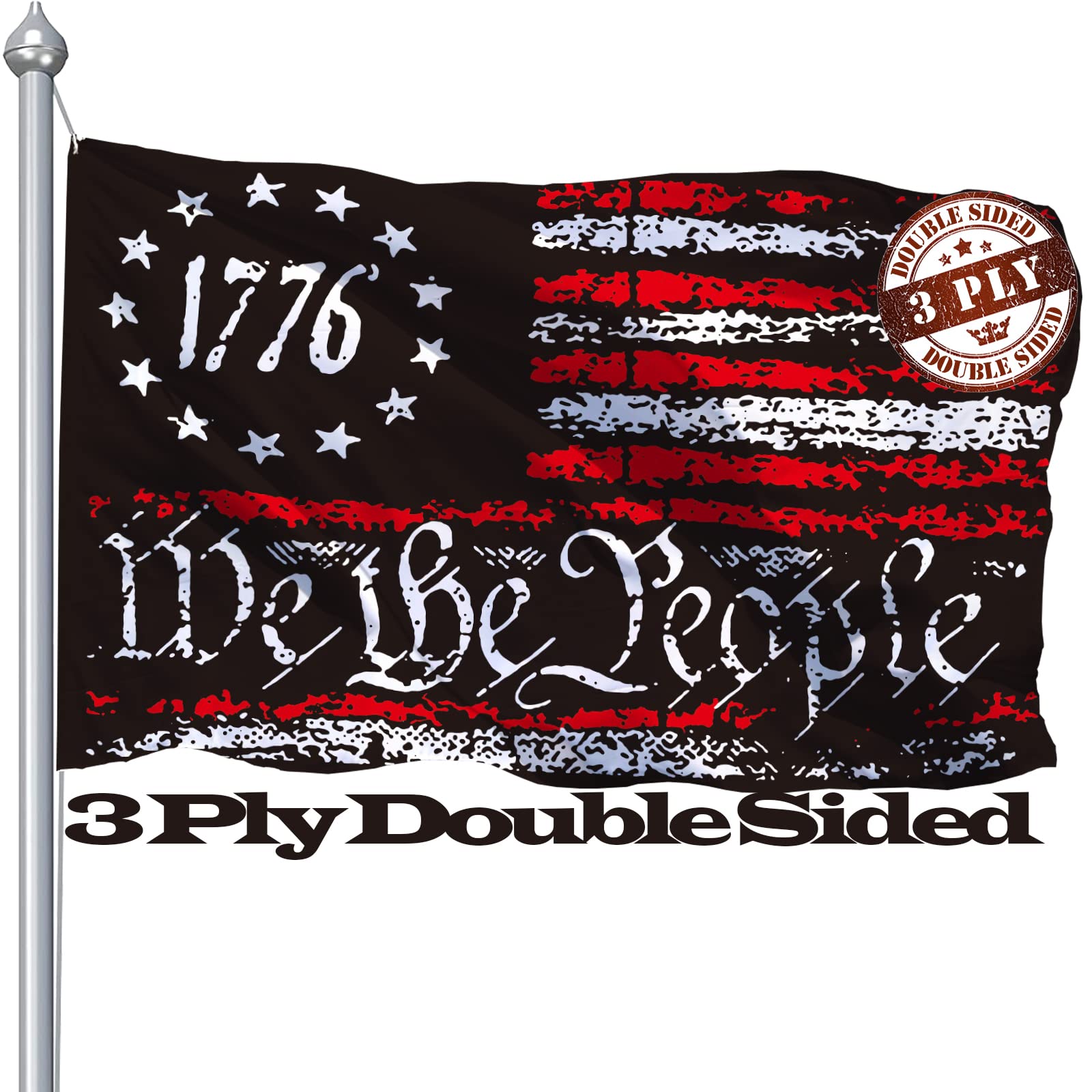 Amazon.com : We The People Flag 3x5 Ft Outdoor, Double Sided 1776
