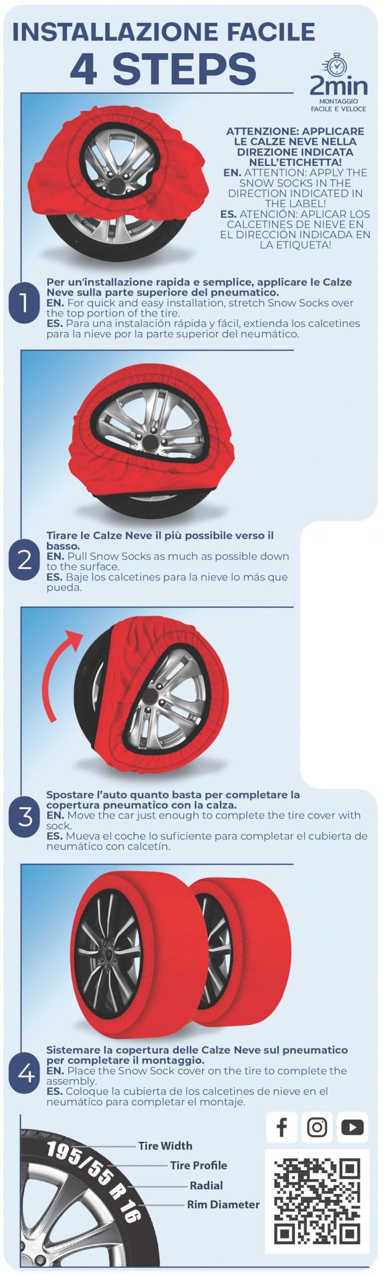 Calze Da Neve Taglia L Omologate EN 16662-1 - Per Auto, SUV, 4×4 E Furgoni - Foto 13