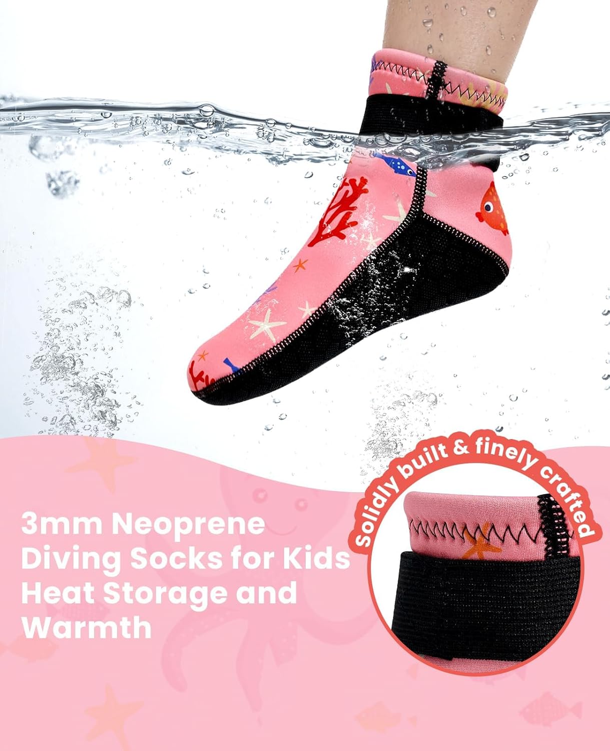 Gogokids 3mm Neoprene Wetsuit Socks for Kids, Keep Warm Toddler Water Socks, Anti-Scratch, Non-Slip, and Anti-Scald - Image 4