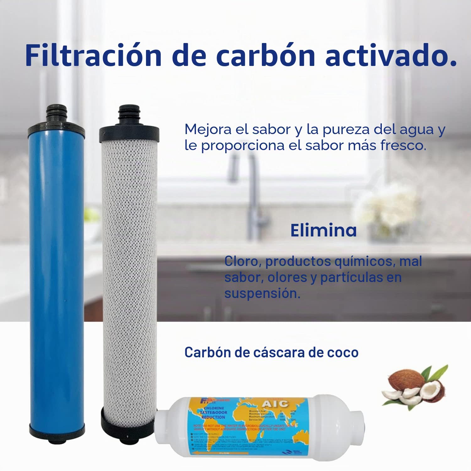 Juego de Recambios y Repuesto de Filtros con Membrana para Sistema de Ósmosis Inversa Microline 435