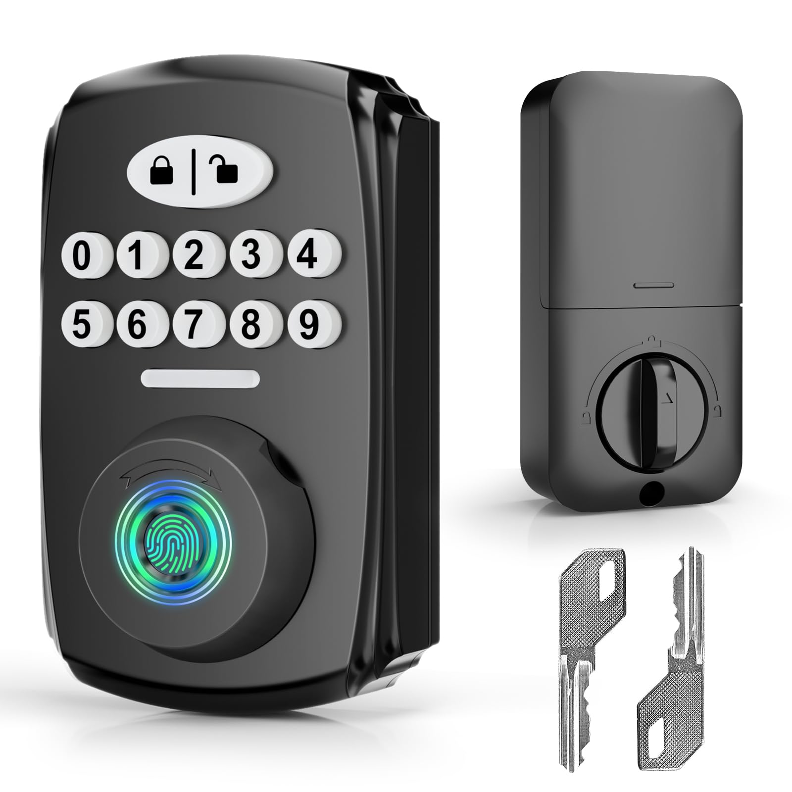 Fingerprint Door Lock - Keyless Entry Door Lock Smart Deadbolt Lock - Electronic Digital Keypad Lock - Smart Locks for Front Door - Auto Lock - Easy Installation