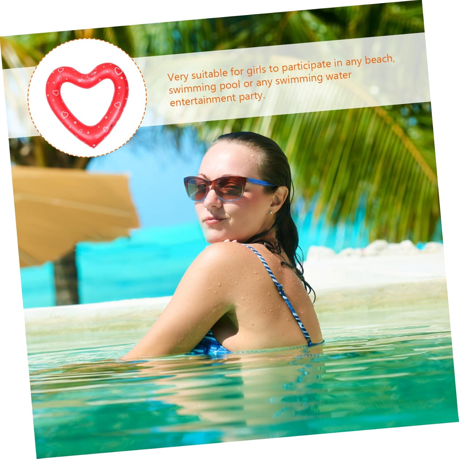Love Swimming Ring Tanning Pool Lounger Inflatable Pool Heart Shaped Pool Float Pool Floats Heart Shaped
