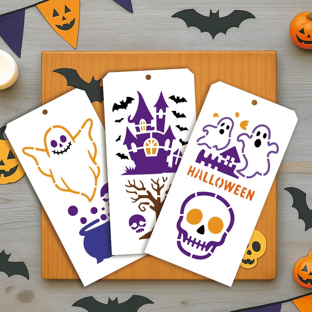 GOMAKERER 12 Pcs Halloween Painting Stencils - Image 4