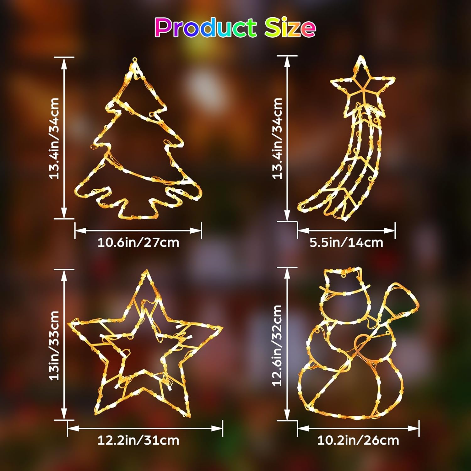 4 Pack Smart Christmas Window Lights, Window Silhouette Lights, Christmas Decorations Indoor,Custom & Preset Modes,APP Control Snowman, Meteor, Christmas Tree, Star for Door Glass - Image 5