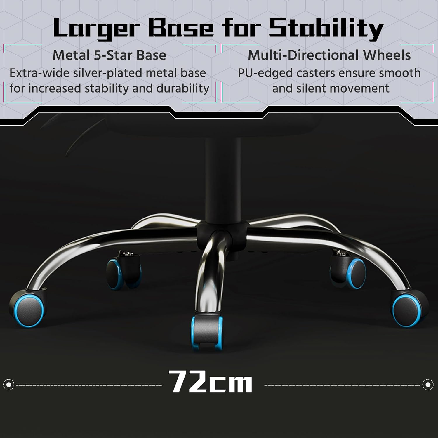 Yaheetech Gaming Chair, Video Game Chair with Massage Lumbar Support and Footrest Height Adjustable Ergonomic Computer Chair with Swivel Seat and Headrest, Black/Gray - Image 9