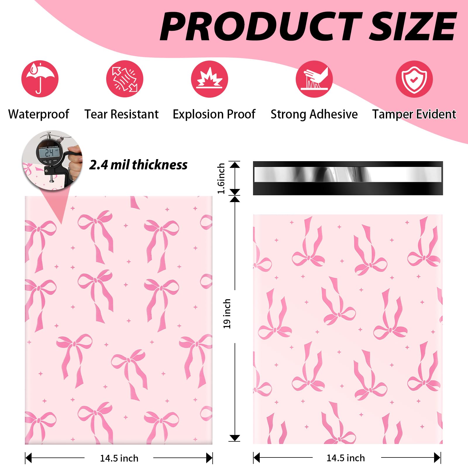 Oududianzi Lot de 100 grands enveloppes d'expédition autocollantes en polyéthylène pour petites entreprises en ligne et hors ligne - 36,5 x 48,3 cm