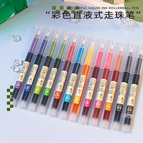 Miniatura 5 de 12 bolígrafos de gel de secado rápido de colores, bolígrafos de gel de agarre cómodo de 0,5 mm de punta fina, tinta de gel multicolor, bolígrafo