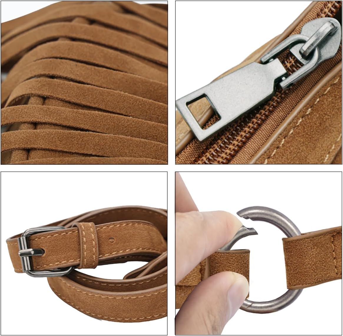 Sunwel Fashion Small Western Fringe Underarm Purse Mini Hipppie Shoulder Bag with Tassel for Women - Image 6