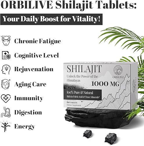 Miniatura 7 de 1400 mg Shilajit 60 gomitas con 1000 mg Shilajit tabletas 60 unidades