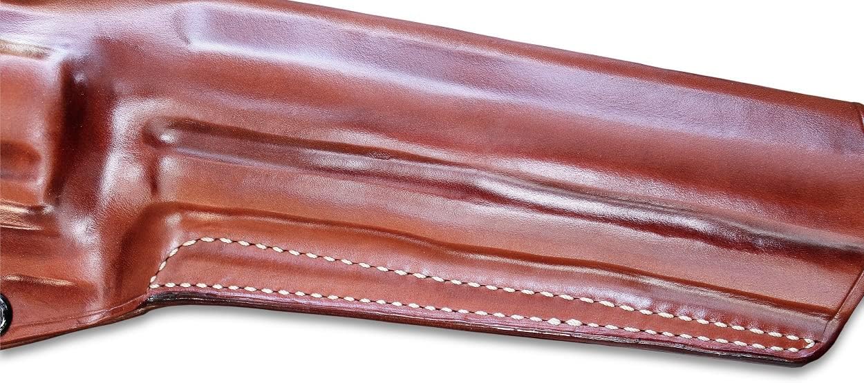 Masc Premium Leather Three Slot Belt Holster with Retention Strap Fits Model 500 X-Frame 7.5-inch, Right Hand Draw, Brown Color #1435#