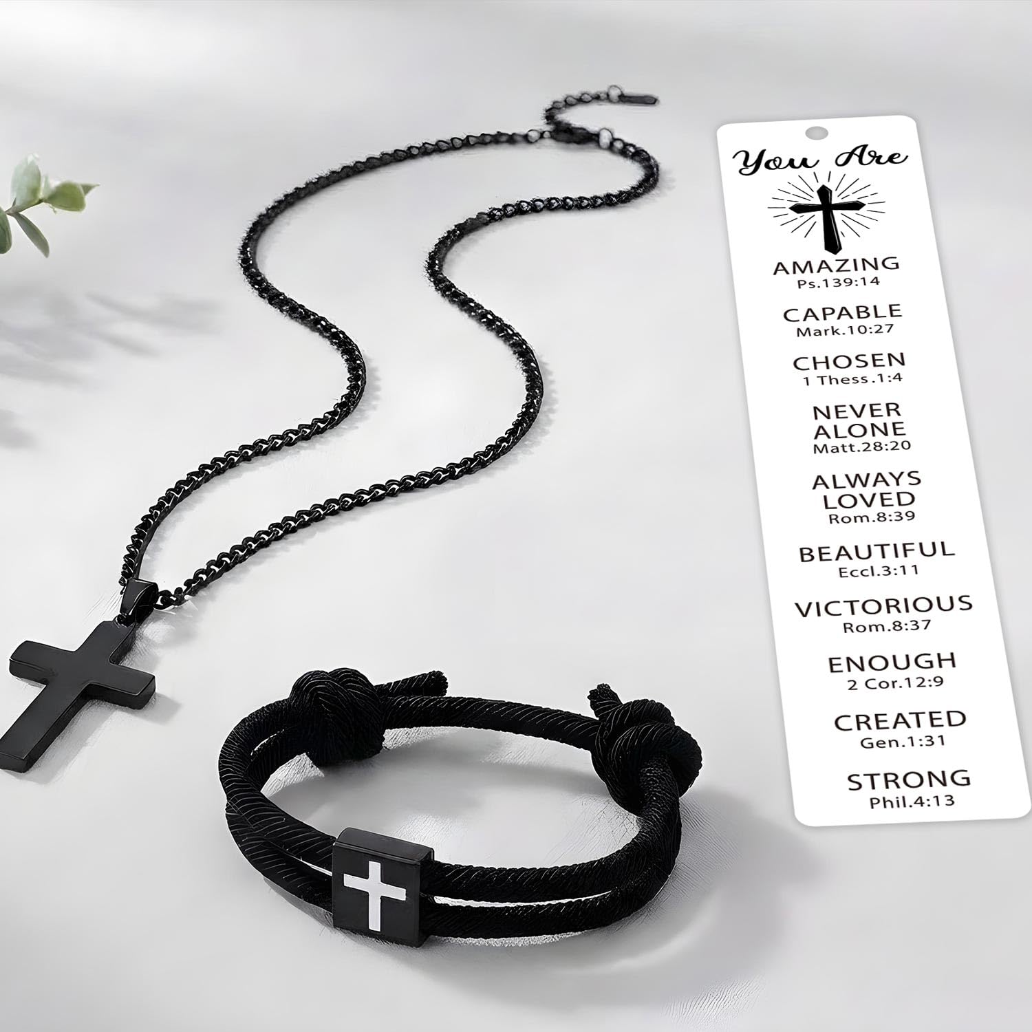 First Communion Gifts for Boys Catholic Set First Holy Communion Gifts with Cross Necklace Bracelets Bookmark Card for Ceremony Keepsake and Daily Faith Reminder