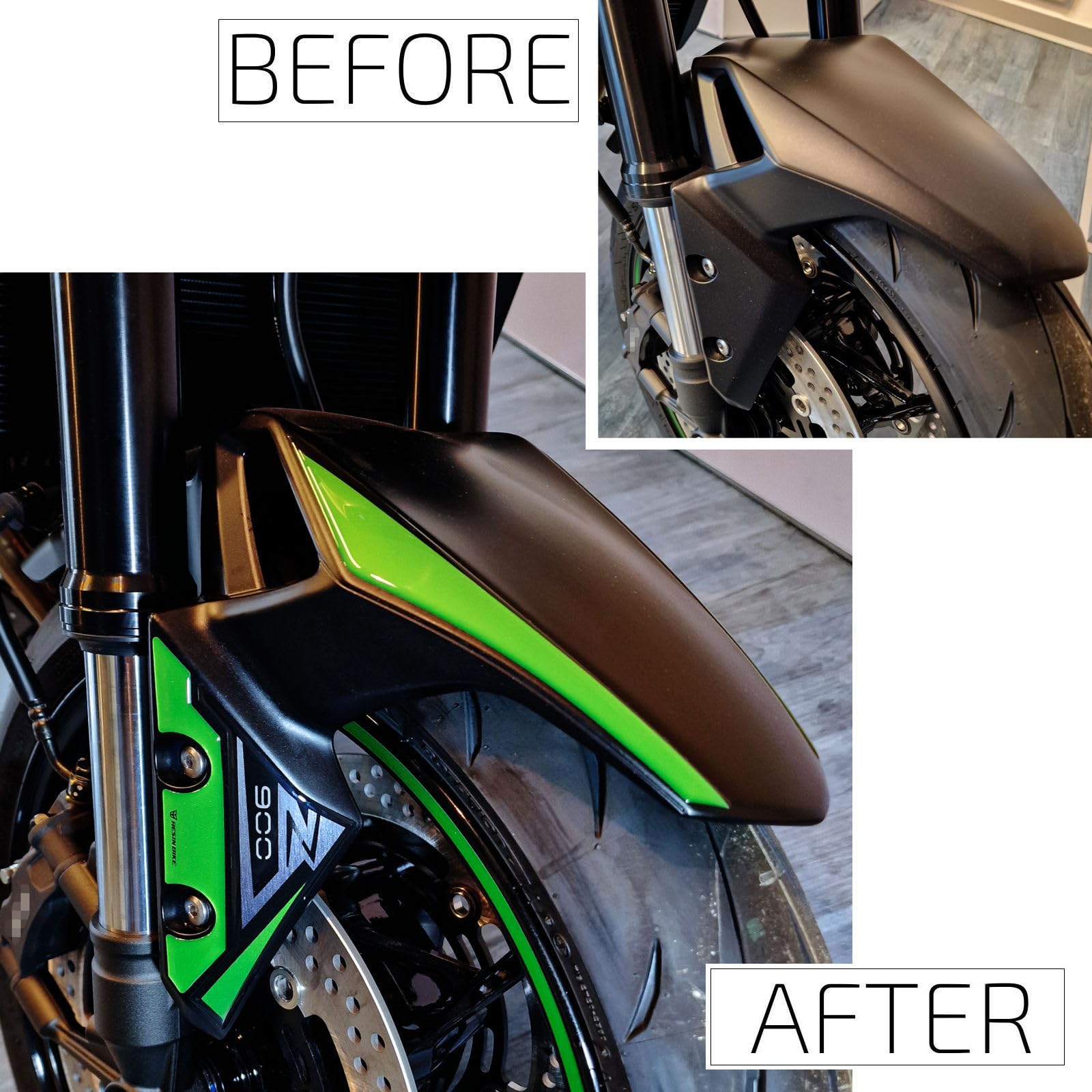 Resin Bike Adesivi 3D Resinati Per Kawasaki Z1000SX (2017-2019) - Protezione Codino Anti Graffio E Urti - 3
