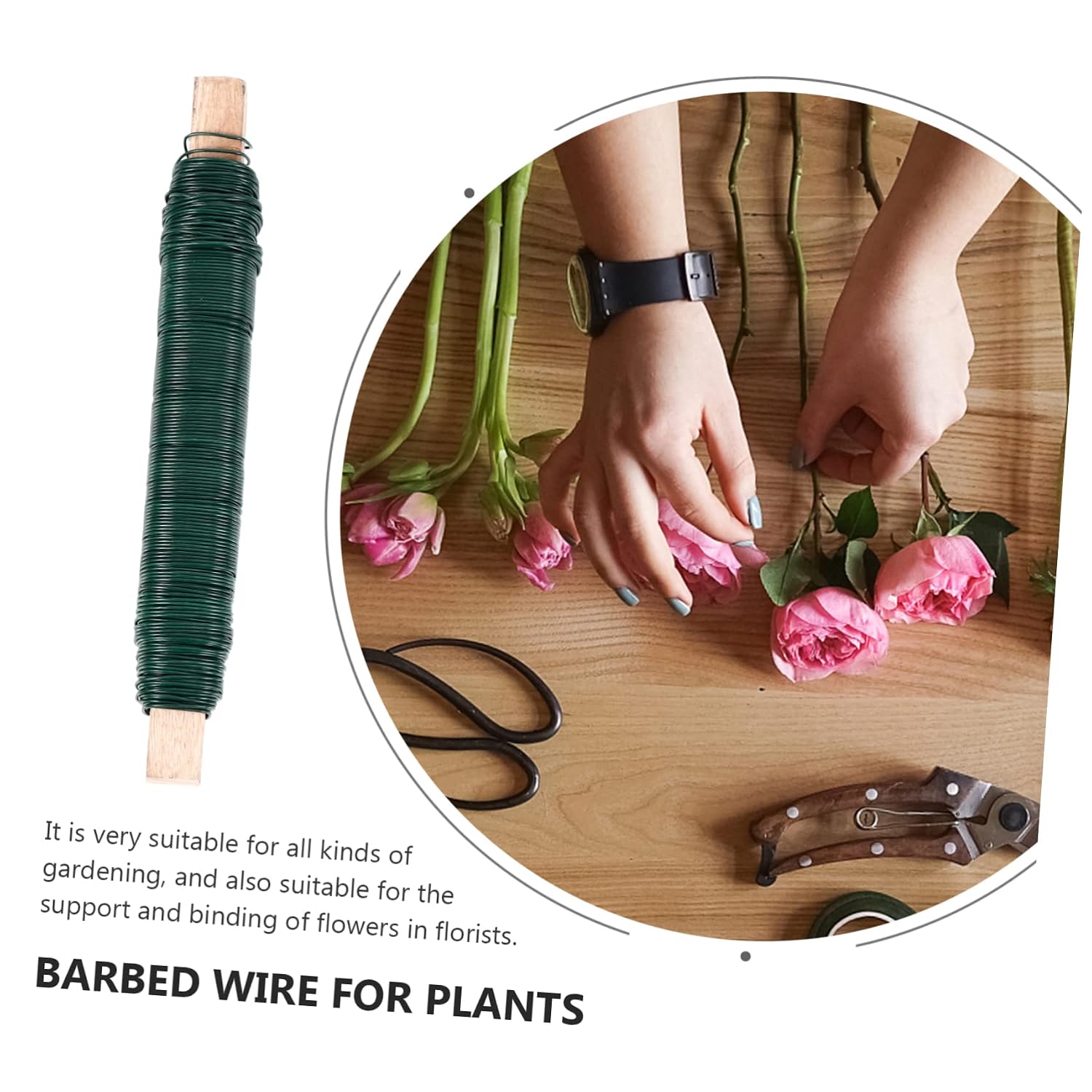 POPETPOP 3pcs Floral Iron Wires Flexible Coated Tie Wires for Crafting Diameter for Flower Arrangements Bouquets and Garden Projects