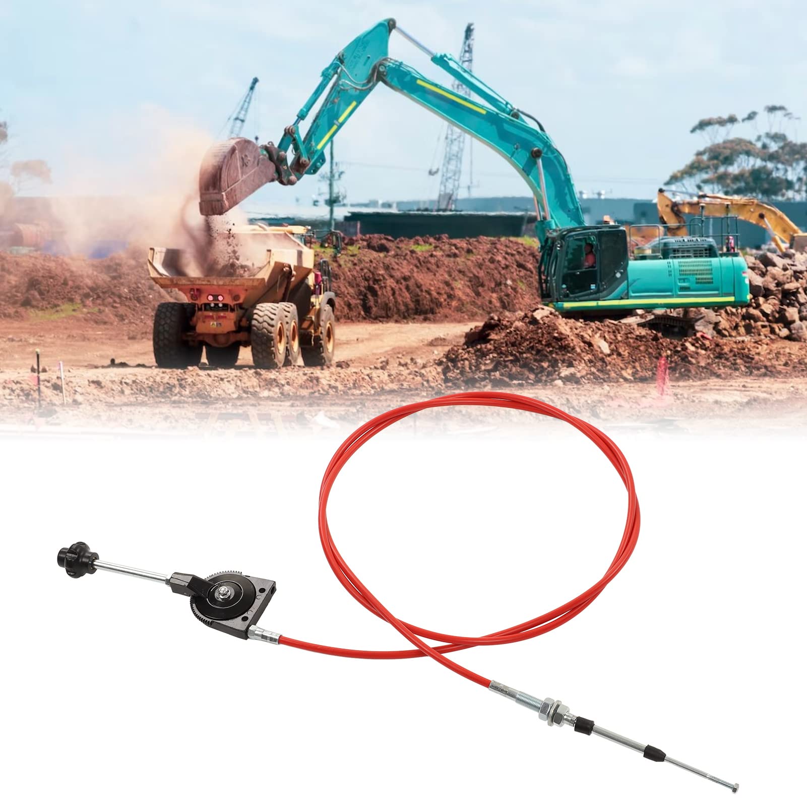 Cavo Acceleratore Manuale per Escavatore e Carrello Irrigatore, 3m Tubo in PU con Giunto Acciaio Inossidabile