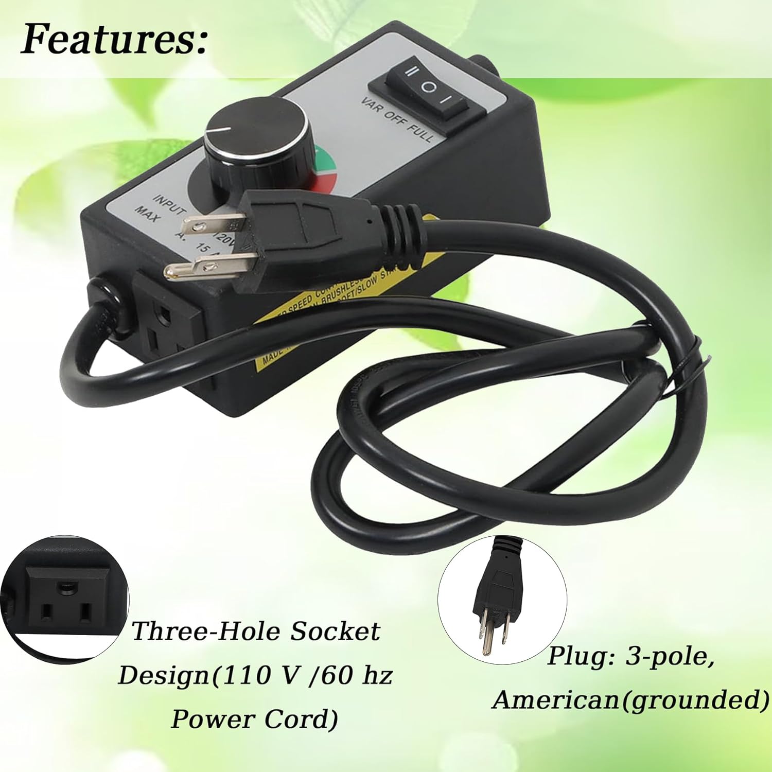 GXYWADY Variable Speed Controller Replacement for Router Fan Electric Motor AC 120V 15A