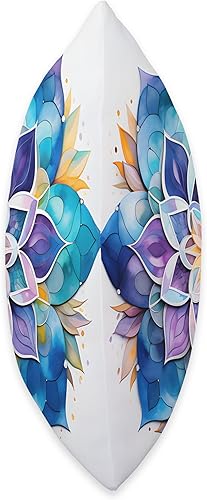 Miniatura 2 de Meditation Mosaics Almohada colorida con diseño de acuarela azul y mandala, 16 x 16, multicolor