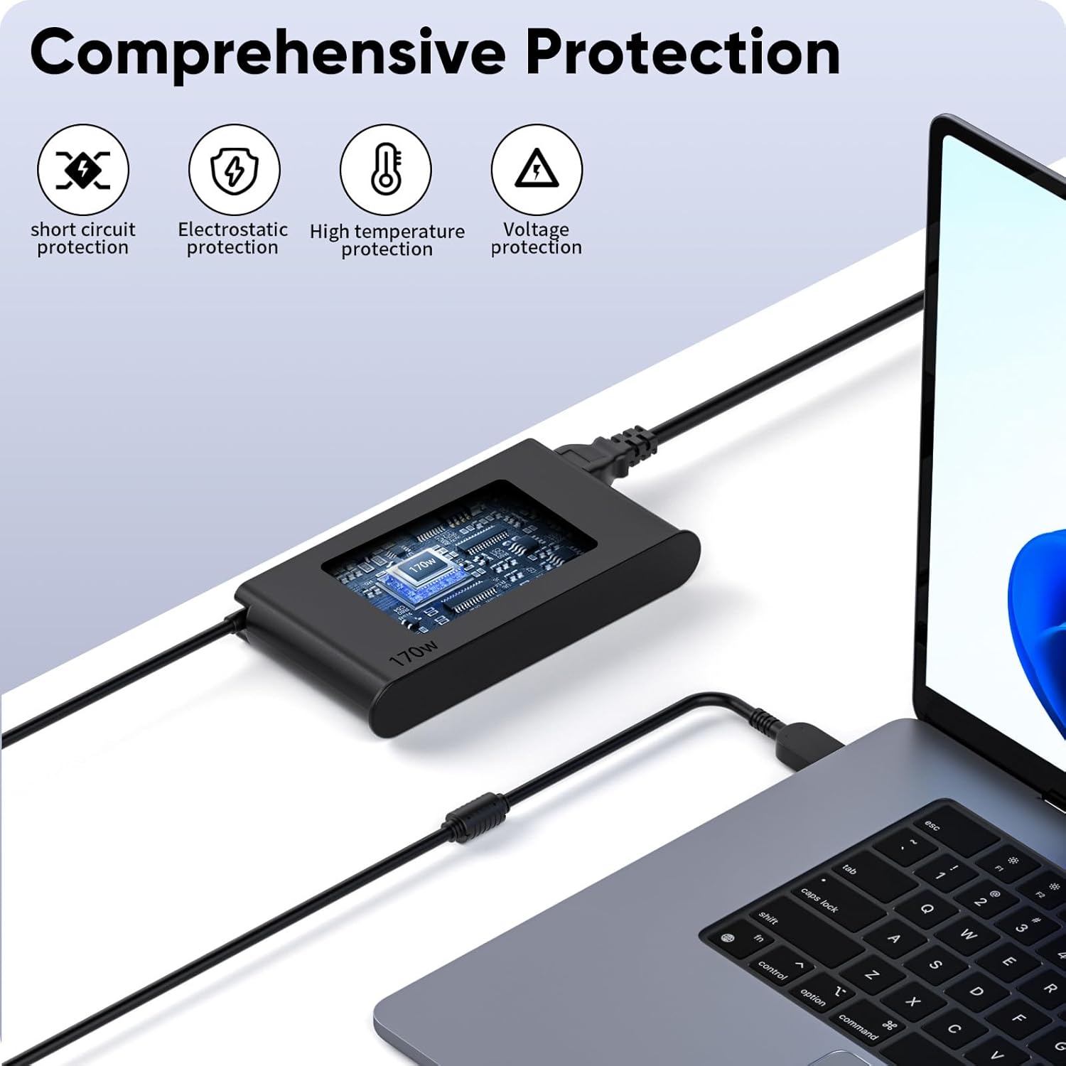 170W Laptop Charger for Lenovo Legion Slim 5 5i ThinkPad P1 P16 P70 P71 P72 P73 P51 P52 IdeaPad Pro 5 5i Yoga Pro 9i Lenovo LOQ ADL170SCC3A 4X20S56697 ADL170SDC3A ADL170SLC3A 20V 8.5A AC Adapter Cord