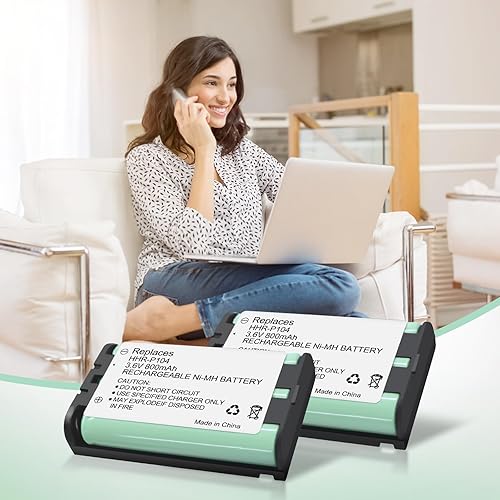 Miniatura 6 de Paquete de 2 baterías recargables HHR-P104 3.6V 830mAh NI-MH para baterías de repuesto de teléfono inalámbrico para Panasonic