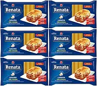 Kit com 6 Pacotes de Massa de Sêmola com Ovos para Lasanha Pré-Cozida de 200g cada - Renata