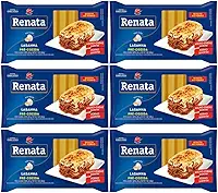 Kit com 6 Pacotes de Massa de Sêmola com Ovos para Lasanha Pré-Cozida de 200g cada - Renata