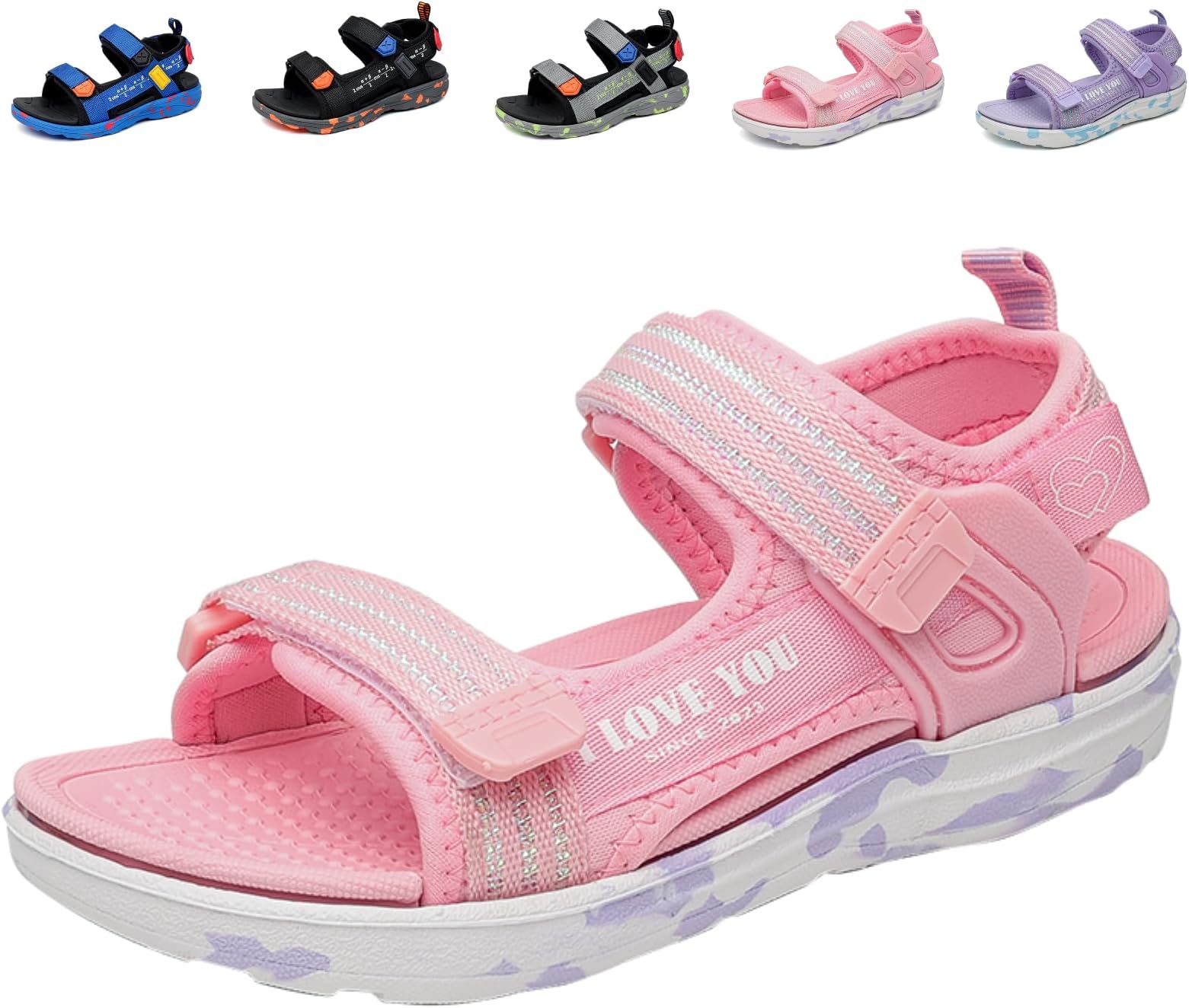 Boys Girls Sandals for Kids Sports Outdoor Sandals with Adjustable Strap Open Toe Summer Footwear