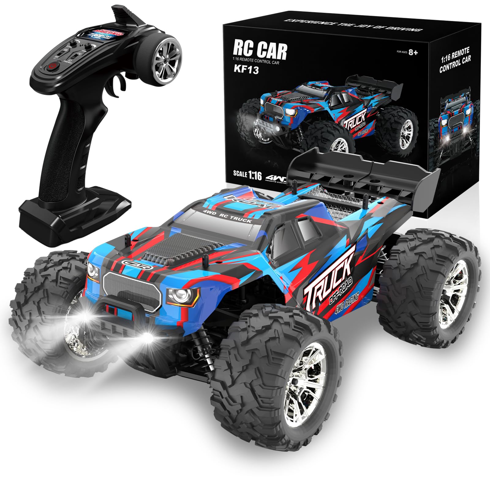 40 KM/H Ferngesteuertes Auto,1:16 RC Auto Ferngesteuert Monstertruck RC Car | Schnelles Ferngesteuertes Auto Monster Truck RC Auto für Erwachsene Verbesserung des Metallantriebssystems und der Federung