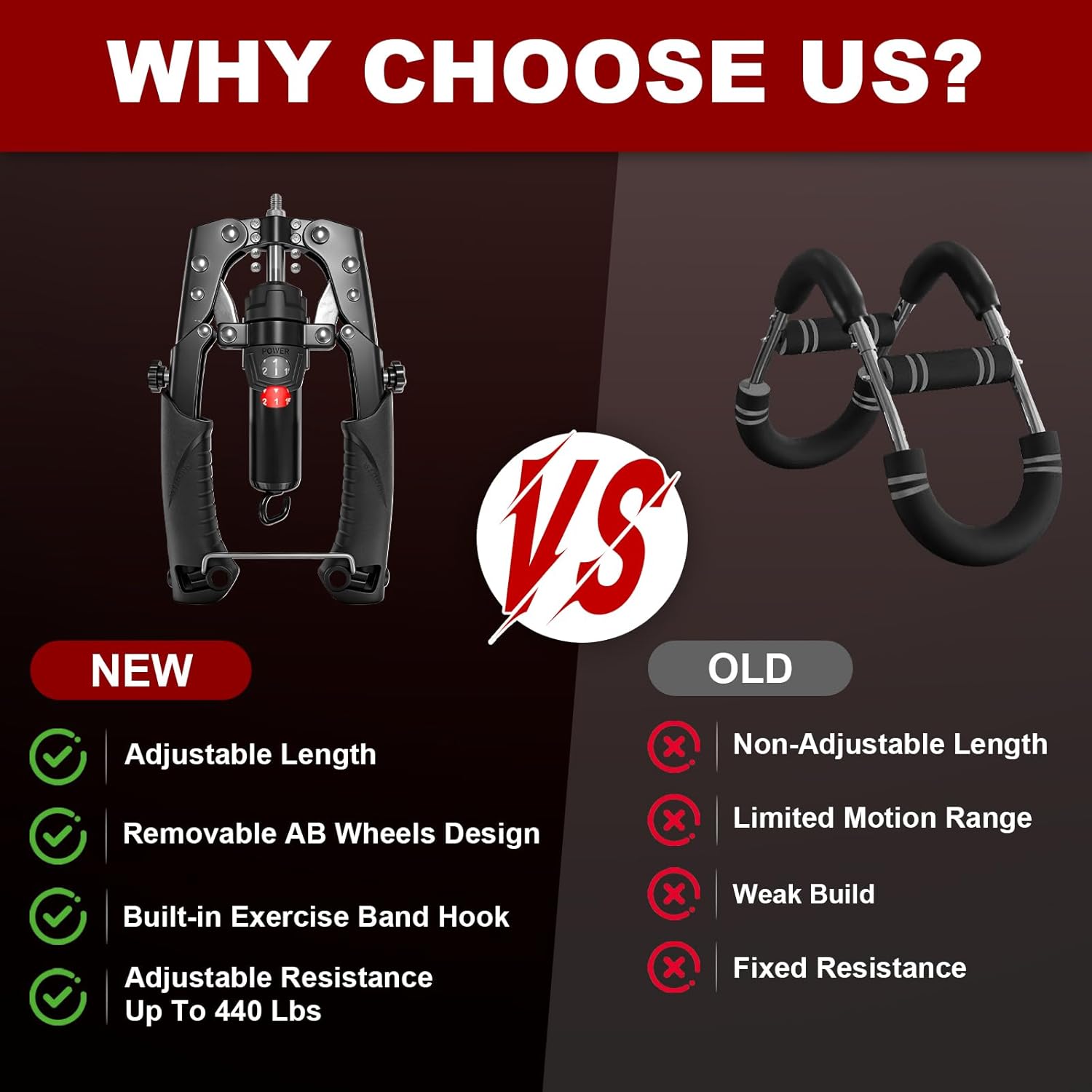 Training Twister Arm Trainer, 3 in 1 Hydraulic Power Chest Workout Equipment with Ab Roller Wheels and Hooks, 22-440lbs for Men Women, Home Gym Equipment for Full Body Strength Training