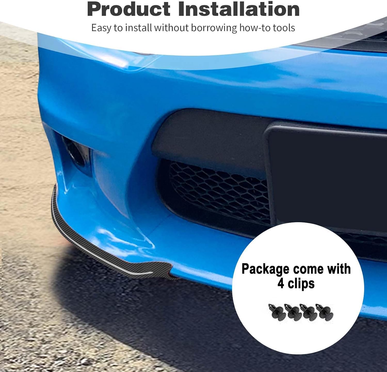 for Charger Front Bumper Lip Splitter Protector Cover Trim for 2015-2023 Dodge Charger Black Carbon Fiber Exterior Accessories 2pcs, Not for SXT/Widebody