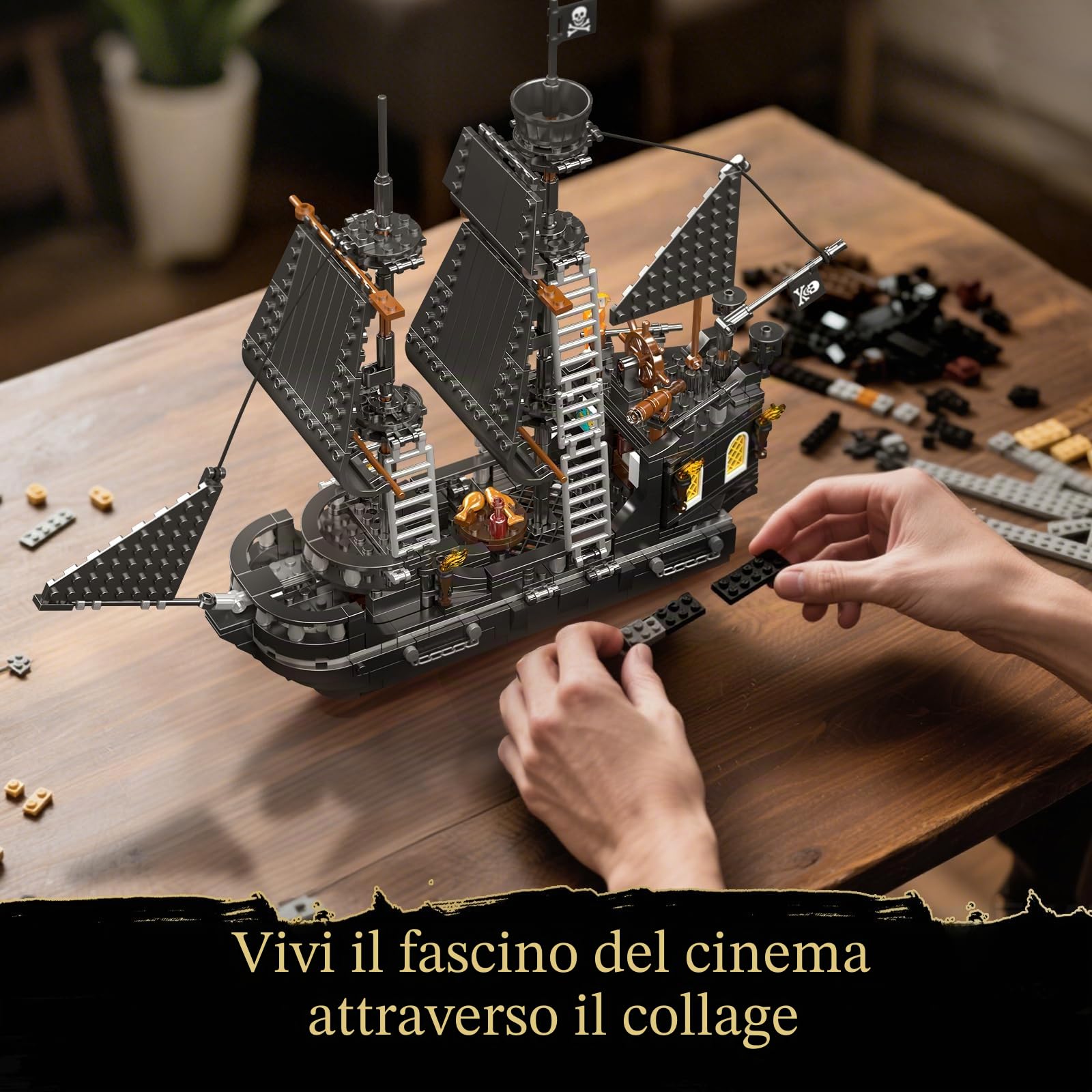 Mould King Black Pearl 10195 - Set di mattoncini da costruzione, 932 + pezzi con design dettagliato, regalo per ragazzi e ragazze dai 10 anni in su