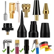 9 Piece Adapter Kit and Air Compressor Nozzles - Compatible with Standard Air Tubes and Tyre Inflators