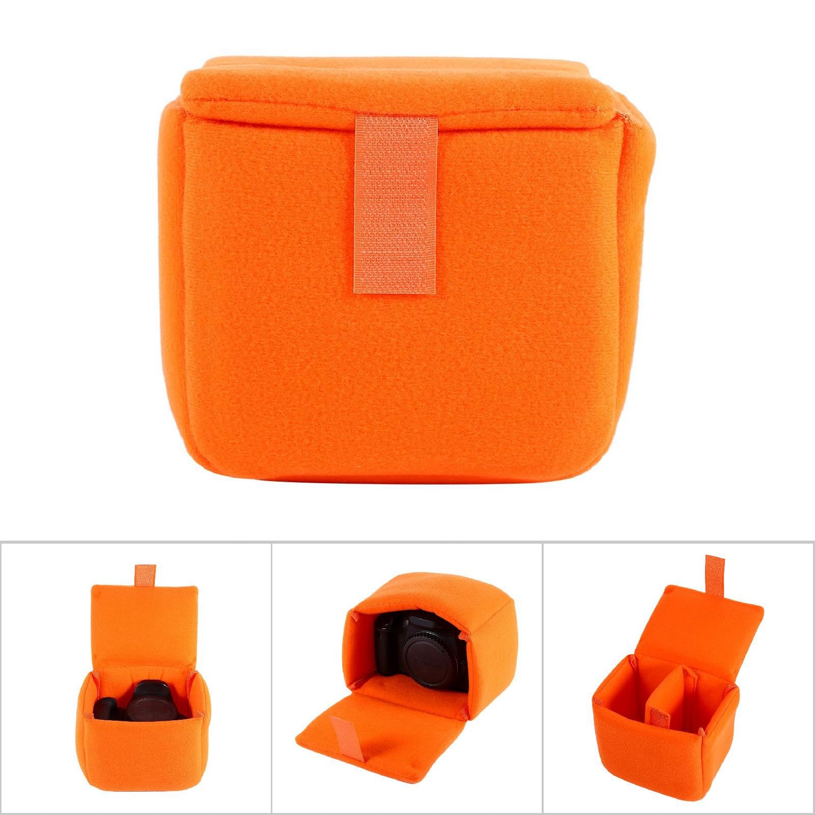 DLSR - Funda acolchada para cámara de viaje, a prueba de golpes, accesorio para fotografía (naranja)