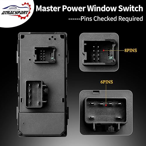 Miniatura 5 de Interruptor de ventana eléctrica para el lado del conductor y del pasajero, cerradura de puerta y control de espejo, compatible con Chevy Silverado