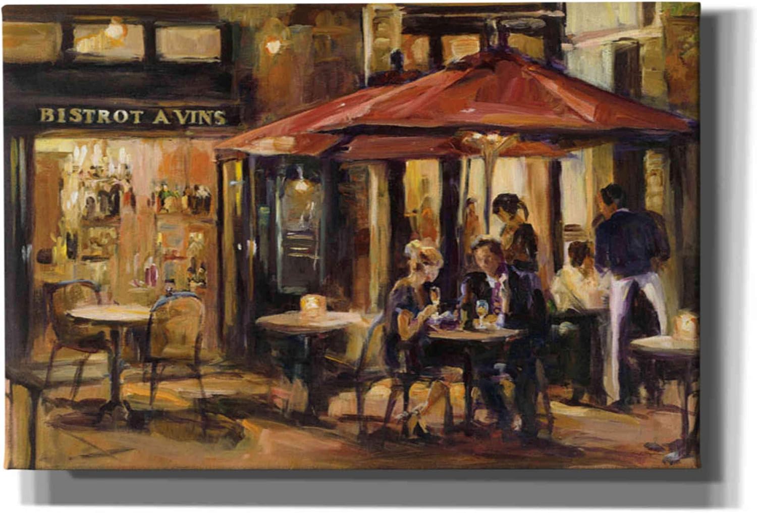 Epic Graffiti 'Bistrot a Vins Warm' by Marilyn Hageman, Canvas Wall Art, 18"x12"