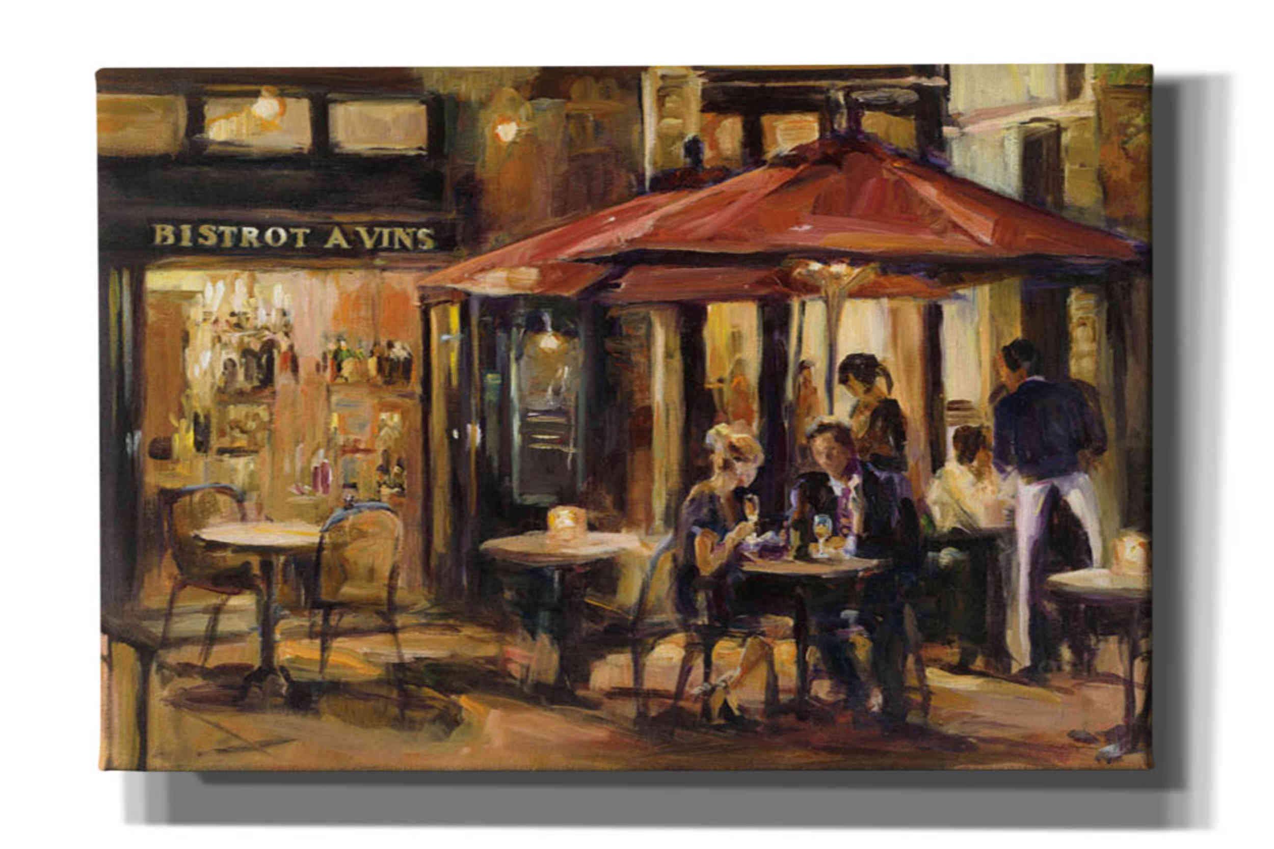 Epic Graffiti 'Bistrot a Vins Warm' by Marilyn Hageman, Canvas Wall Art, 40"x26"
