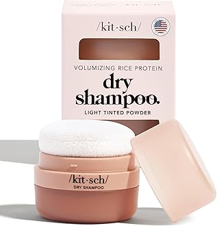 Kitsch Dry Shampoo for Women | Texture Powder for Men – For Oily & Light Hair – Rice Protein, Unscented, No White Cast – Non Aerosol, Organic, Compact | Ideal Gifts for Women, Travel Size – 8g