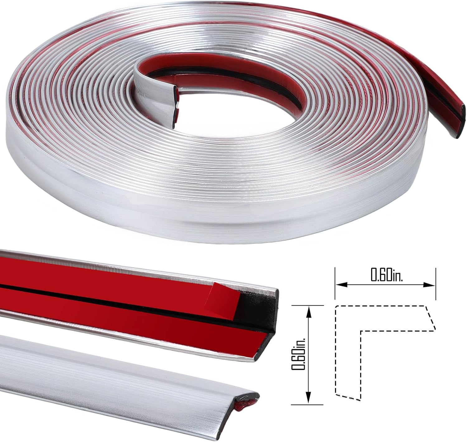 Peel and Stick Wall Trim Molding, 33ft×1.2in Self Adhesive Wall Corner Guard & Edge Protector Inside Outside Corner Molding for Home Decoration, Wall Edge Corner Protector and Wall Repair - Silver