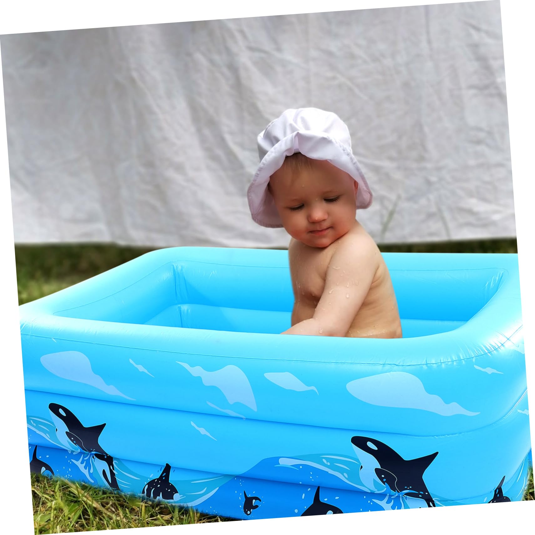 KOMBIUDA Piscina Gonfiabile Per Design Orca Gioco Acquatico Per Interni Ed Esterni Facile Da Trasportare e Riporre Per Feste Estive e Relax