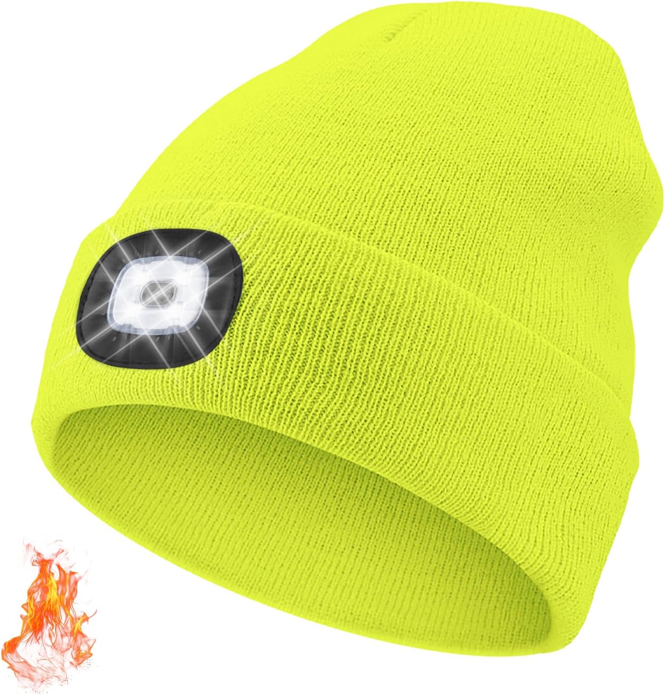 Unisex Beanie with The LED Light, for Men Women Dad Father USB Rechargeable Headlamp Caps