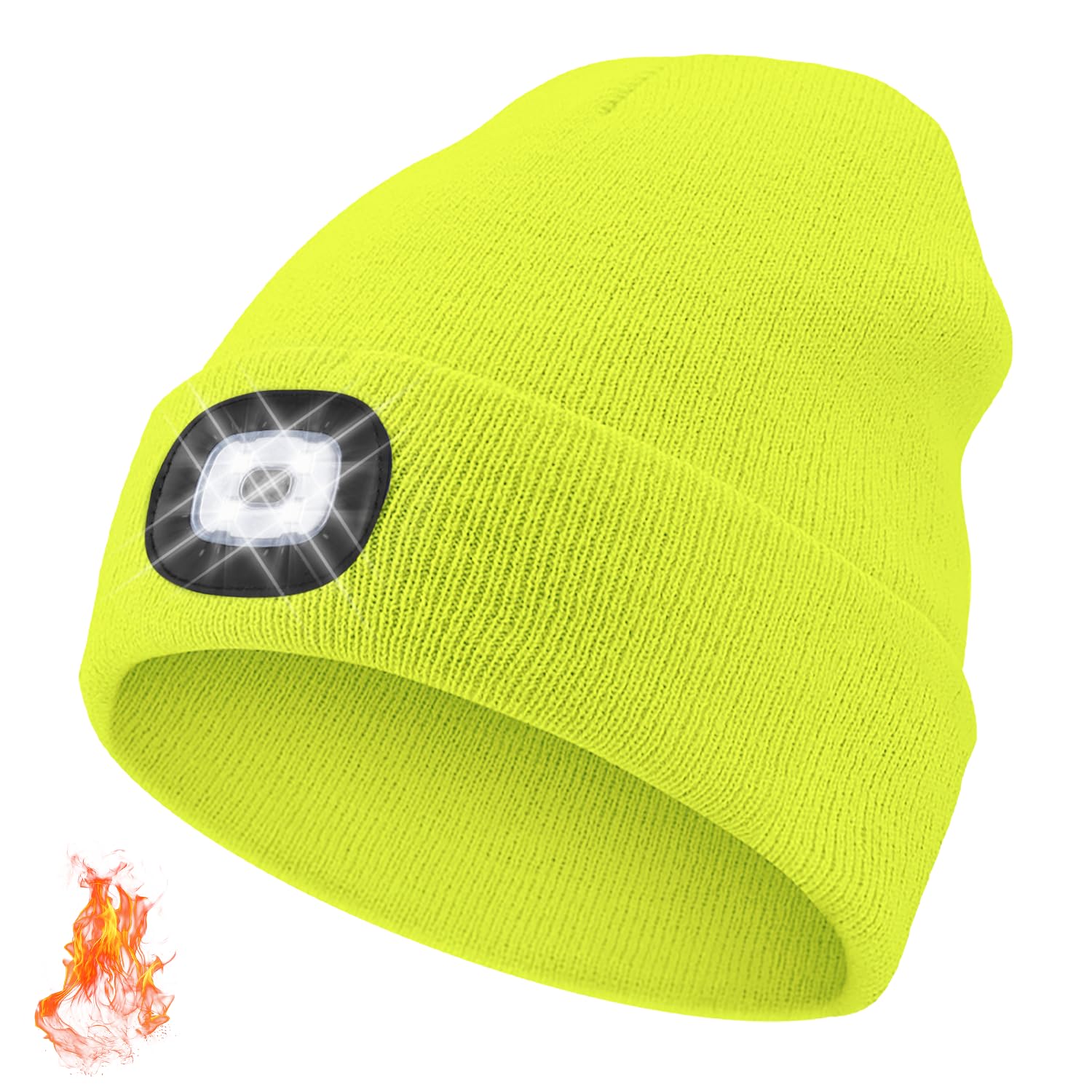 Unisex Beanie with The LED Light, for Men Women Dad Father USB Rechargeable Headlamp Caps